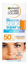 Ambre Solaire Super UV Invisible Serum Αντηλιακή Λοσιόν Προσώπου SPF50 30ml Garnier