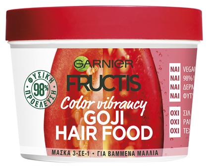 Fructis Hair Food Goji Μάσκα Μαλλιών για Προστασία Χρώματος 390ml Garnier