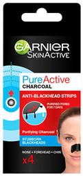 SkinActive Pure Charcoal Μαύρη Μάσκα Προσώπου για Καθαρισμό 4τμχ Garnier