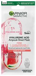 SkinActive Watermelon and 1% Hyaluronic Acid Firming Ampoule Sheet Μάσκα Προσώπου για Σύσφιξη 15gr Garnier