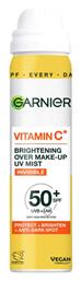 Vitamin C Brightening Over Make-Up SPF50+ Αντηλιακό Mist 75ml Garnier