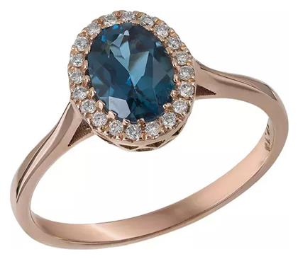 Γυναικείο Δαχτυλίδι Ροζ Χρυσό 18Κ - Kosmima24