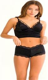 Γυναικείο βαμβακερό Σετ Σετ Bralette Top- Hipster Boxer Cansoy KIND TOUCH Μαύρο από το Suc