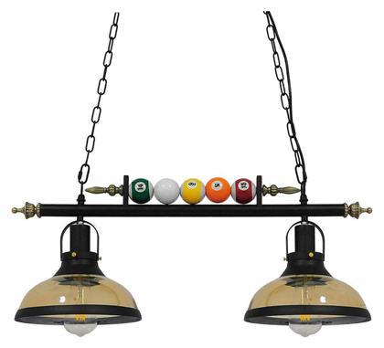 Billiard Κρεμαστό Φωτιστικό Μαύρο 71x25x30εκ. GloboStar