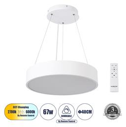 Burton Στρογγυλό Κρεμαστό LED Panel 67W με Ρυθμιζόμενο Λευκό Φως 40εκ. GloboStar