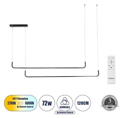 DUO Κρεμαστό Φωτιστικό Μαύρο 220x4x25εκ. GloboStar