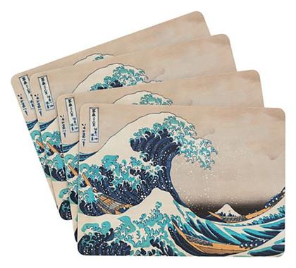 Hokusai Kokonote Σουπλά από Φελλό Πολύχρωμο 29x20cm 4τμχ Grupo Erik