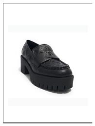 Δερμάτινα Γυναικεία Loafers σε Μαύρο Χρώμα Guess