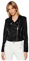 Δερμάτινο Μπουφάν Biker Δερμάτινα Μαύρο Guess