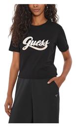 Glittery Γυναικείο T-shirt Μαυρο- Χρυσο Guess