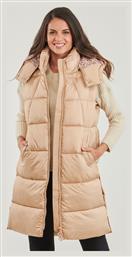 Μακρύ Γυναικείο Puffer Μπουφάν για Χειμώνα Μπεζ Guess από το ProjectShops