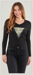 Vn Triangle Γυναικείο T-shirt Μαύρο Guess