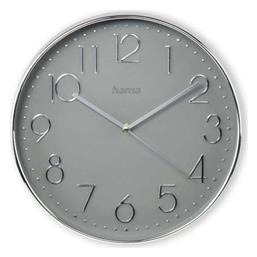 Ρολόι Τοίχου Πλαστικό Silver Grey 30cm HAMA