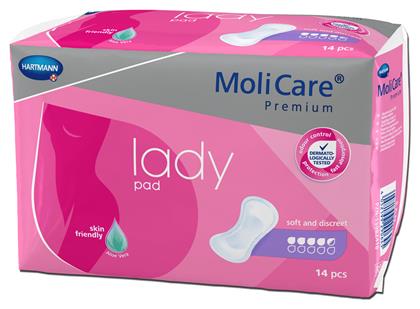 Molicare Premium Lady Pad Γυναικείες Σερβιέτες Ακράτειας Κανονικής Ροής 4.5 Σταγόνες 14τμχ Hartmann