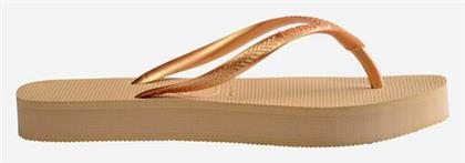 Slim Flatform Σαγιονάρες σε Χρυσό Χρώμα Havaianas