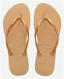 Slim Σαγιονάρες σε Χρυσό Χρώμα Havaianas από το CasualShoes