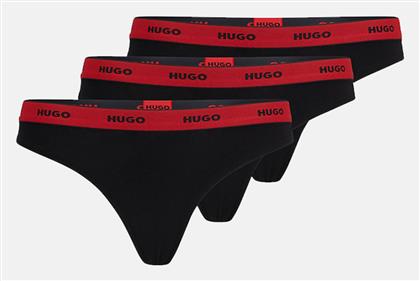 Βαμβακερά Γυναικεία Slip 3Pack Μαύρα Hugo Boss