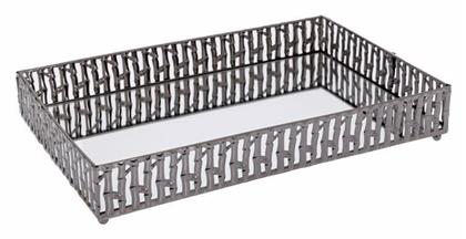 Διακοσμητικός Δίσκος Μεταλλικός Ορθογώνιος με Καθρέπτη 20x30cm Iliadis