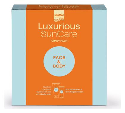 InterMed Luxurious Suncare Family Pack SPF15 Σετ με Αντηλιακή Κρέμα Προσώπου & Αντηλιακό Γαλάκτωμα Σώματος - Intermed