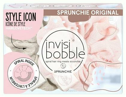 Sprunchie Duo Nordic Breeze Go with The Floe Βελουτέ Scrunchy Μαλλιών Ροζ 2τμχ Invisibobble