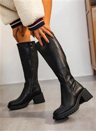 Issue Fashion Γυναικείες Μπότες με Μεσαίο Τακούνι Μαύρες