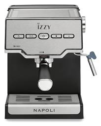 Napoli IZ-6011 224895 Αυτόματη Μηχανή Espresso 1000W Πίεσης 20bar Ασημί Izzy