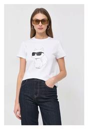 Γυναικείο T-shirt Λευκό με Στάμπα Karl Lagerfeld