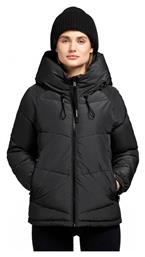 Κοντό Γυναικείο Puffer Μπουφάν για Χειμώνα BLACK Khujo