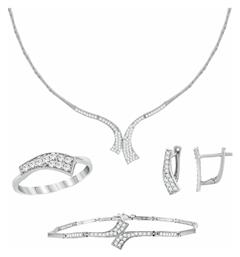 Σετ Κοσμημάτων από Λευκόχρυσο 14K Kiriakos Gofas