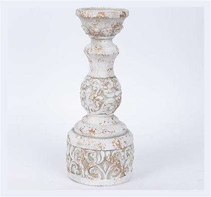 Κηροπηγιο Τσιμεντενιο Λευκο 13x13x32.5cm Συσκευασία 2 Τεμαχίων - Estheti