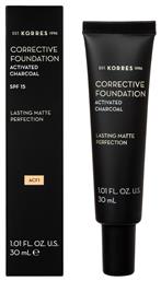 Activated Charcoal Corrective Mousse Make Up SPF15 30ml Korres