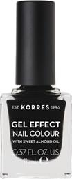Korres Gel Effect Gloss Βερνίκι Νυχιών Μακράς Διαρκείας 100 Black 11ml