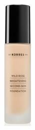Wild Rose Brightening Second-Skin Liquid Make Up SPF15 30ml Korres
