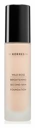 Wild Rose Brightening Second-Skin Liquid Make Up SPF15 WRF1 30ml Korres