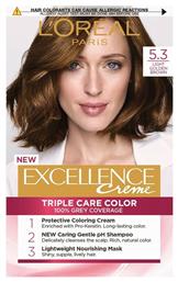 L'Oreal Paris Excellence Creme Triple Care Color 5.3 Light Golden Brown 48ml - LOreal Paris