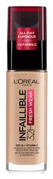 L'Oreal Paris Infaillible 32H Fresh Wear Liquid Make Up 125 Natural Rose 30ml - LOreal Paris