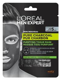 L'Oreal Paris Men Expert Pure Carbon Μαύρη Μάσκα Προσώπου Κρέμα για Καθαρισμό 30gr - LOreal Paris