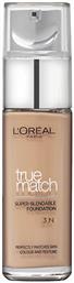 L'Oreal Paris True Match Super Blendable Liquid Make Up SPF17 3N Beige Creme 30ml - LOreal Paris