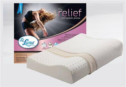 Relief Orthopedic Μαξιλάρι Ύπνου Memory Foam Ανατομικό Medium Μέτριο 40x60x10cm La Luna