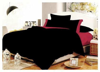 Διπλή 200x240 Cotton Line Black -Red Le Blanc