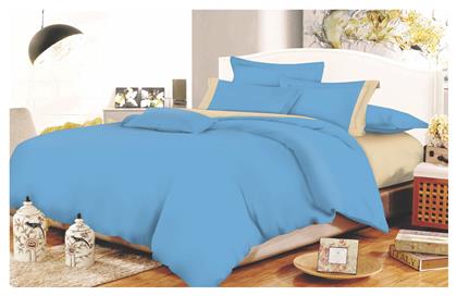 Διπλή 200x240 Cotton Line Sky Blue - Beige Le Blanc