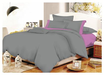 Παπλωματοθήκη Διπλή 200x240 Cotton Line Grey-Lilac Le Blanc