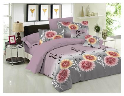 Σετ Σεντόνια Υπέρδιπλα 240x270εκ. Chrysanthemum Lilac Le Blanc