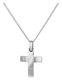 Λευκόχρυσος Σταυρός 14Κ Διπλής Όψης - Kosmima24