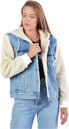 Levi's Κοντό Γυναικείο Τζιν Μπουφάν με Επένδυση Γούνας Μπλε από το Cosmossport