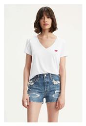 Levi's Γυναικείο T-shirt με V Λαιμόκοψη Λευκό - Levis