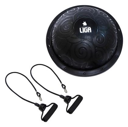Μπάλα Ισορροπίας με Λάστιχα Μαύρη Ύψους 22cm με Διάμετρο 58cm Liga Sport