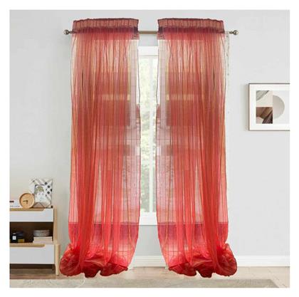 Κουρτίνα με Τρέσα Φουξ / Πορτοκαλί 280x300εκ. Linea Home