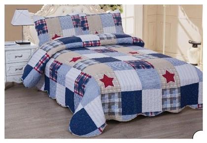 Red Star Σετ Κουβερλί Μονό Microfiber Μπλε 160x220cm 2τμχ Linea Home από το Filinda