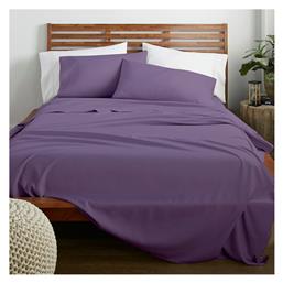 Σεντόνι Μονό με Λάστιχο 100x200+30εκ. Claro Mauve Lino Home